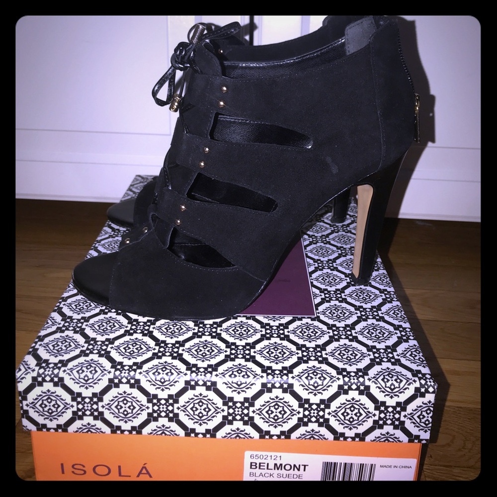 Black Suede cut out heels